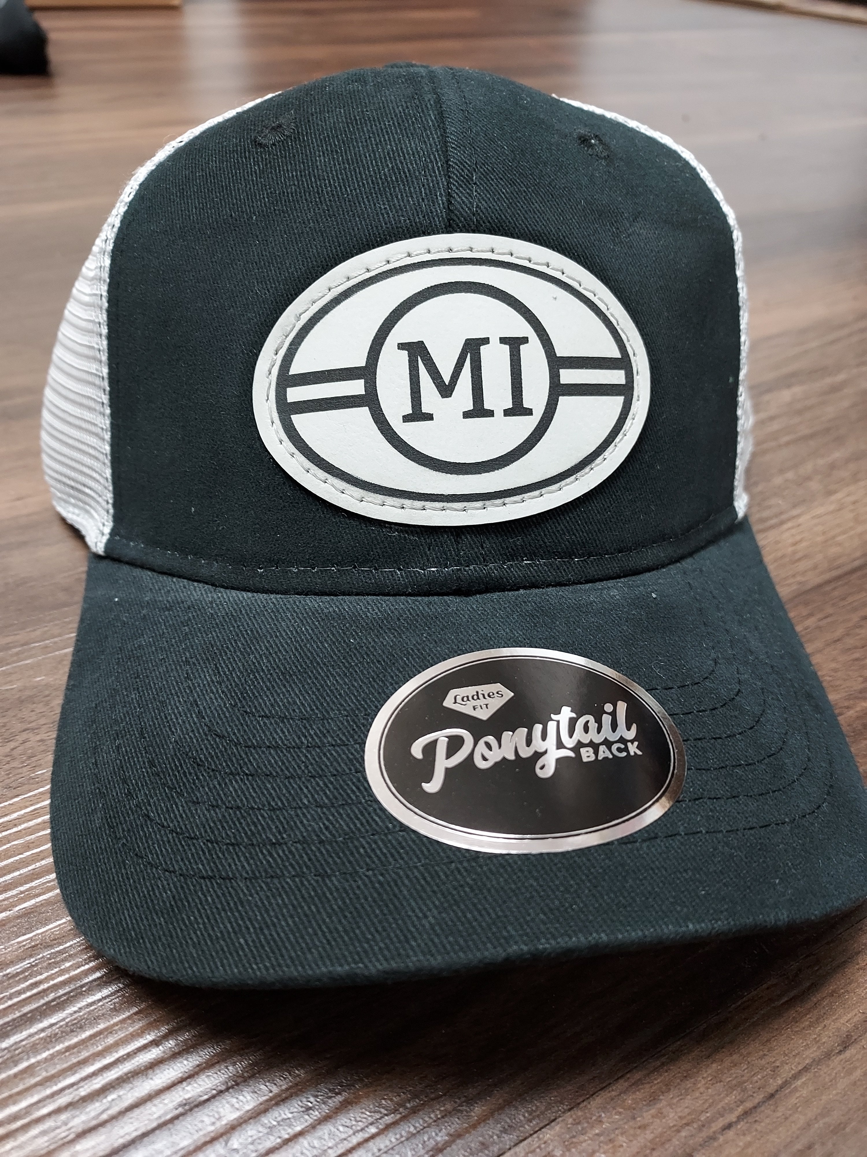 Michigan Circle Patch PONY TAIL Women's Cap