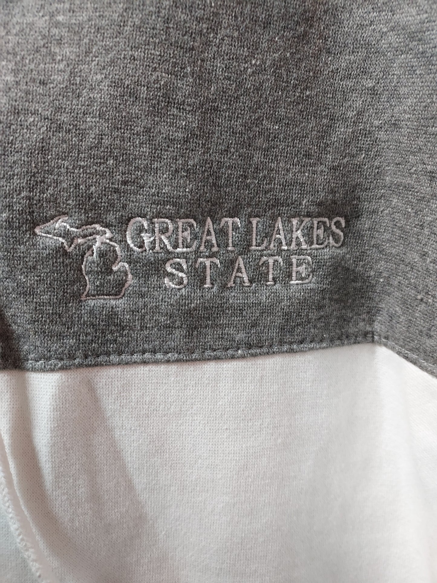 Great Lakes State Graphite Classic Fleece Colorblocked Hooded Sweatshirt