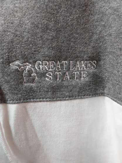 Great Lakes State Graphite Classic Fleece Colorblocked Hooded Sweatshirt