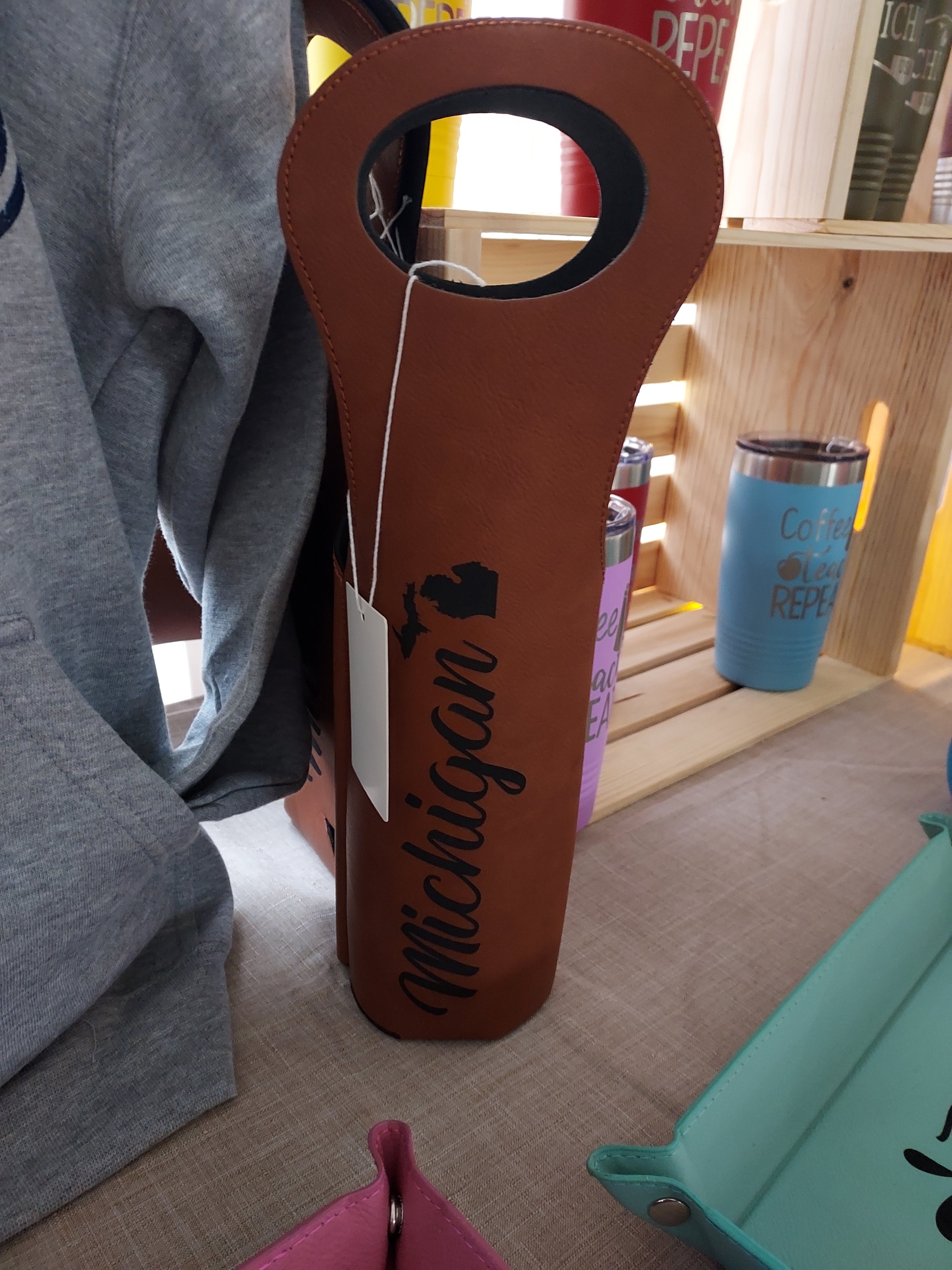 Michigan Lasered Wine Tote
