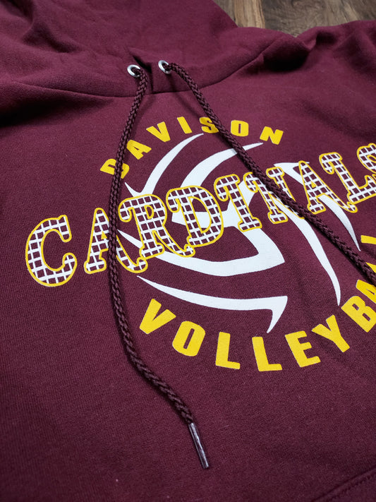 Davison Volleyball Net Design Basic Hooded Sweatshirt