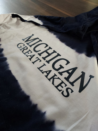 Michigan Great Lakes Navy/White Tie Dye Hooded Sweatshirt