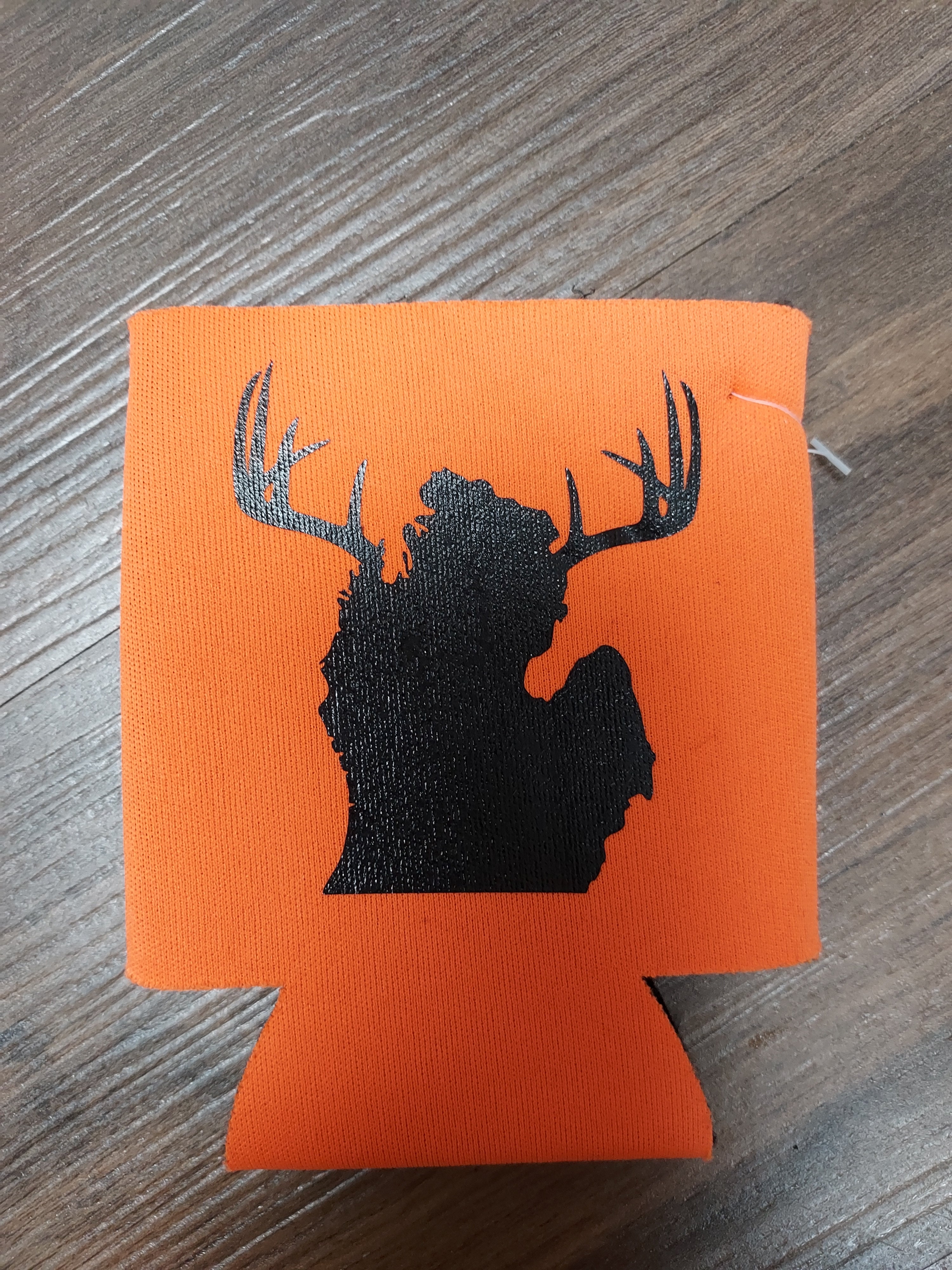 Orange Michigan Antler Can Koozie