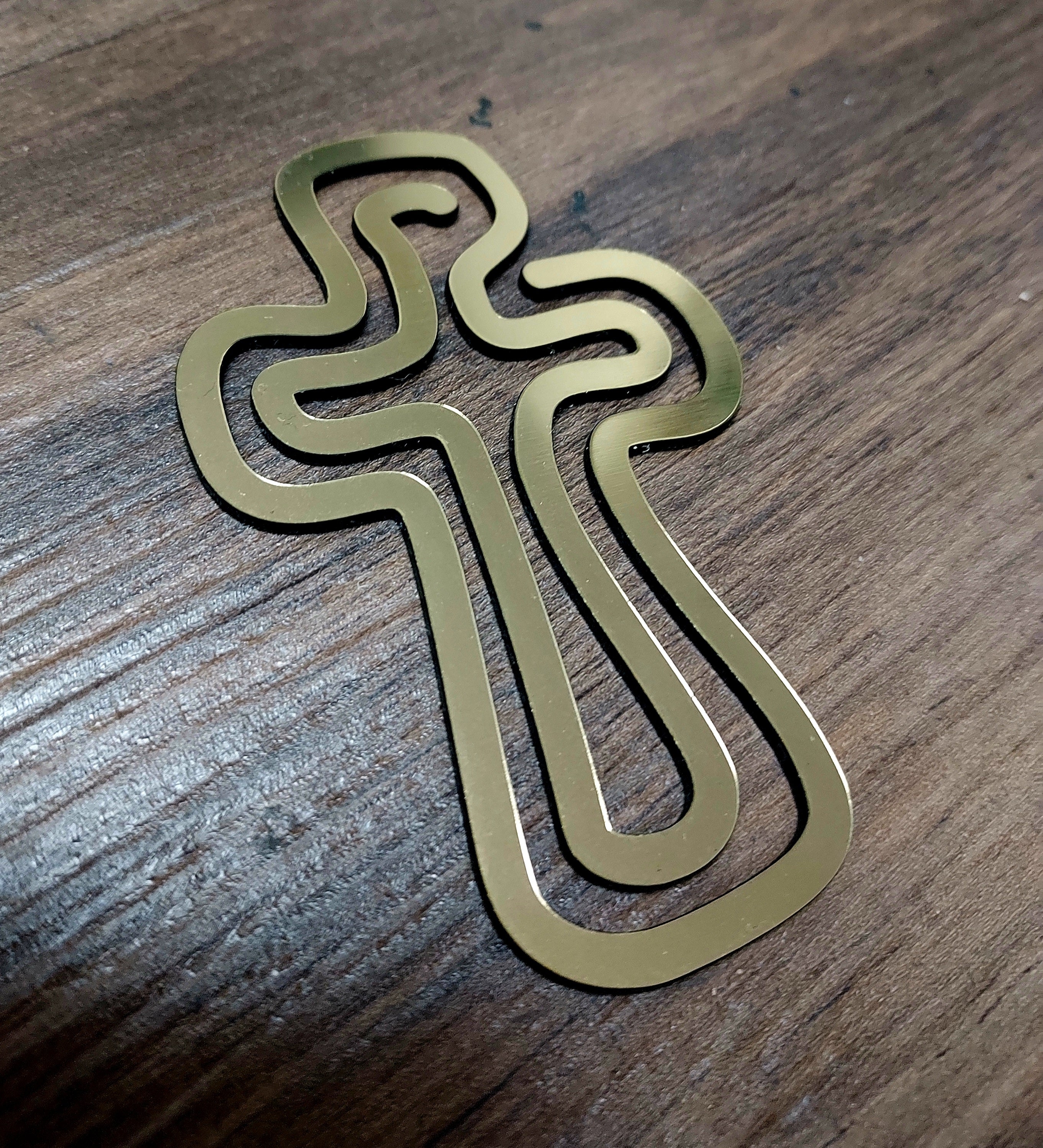 Brushed Bronze Cross Flexible Acrylic "Bookmark"