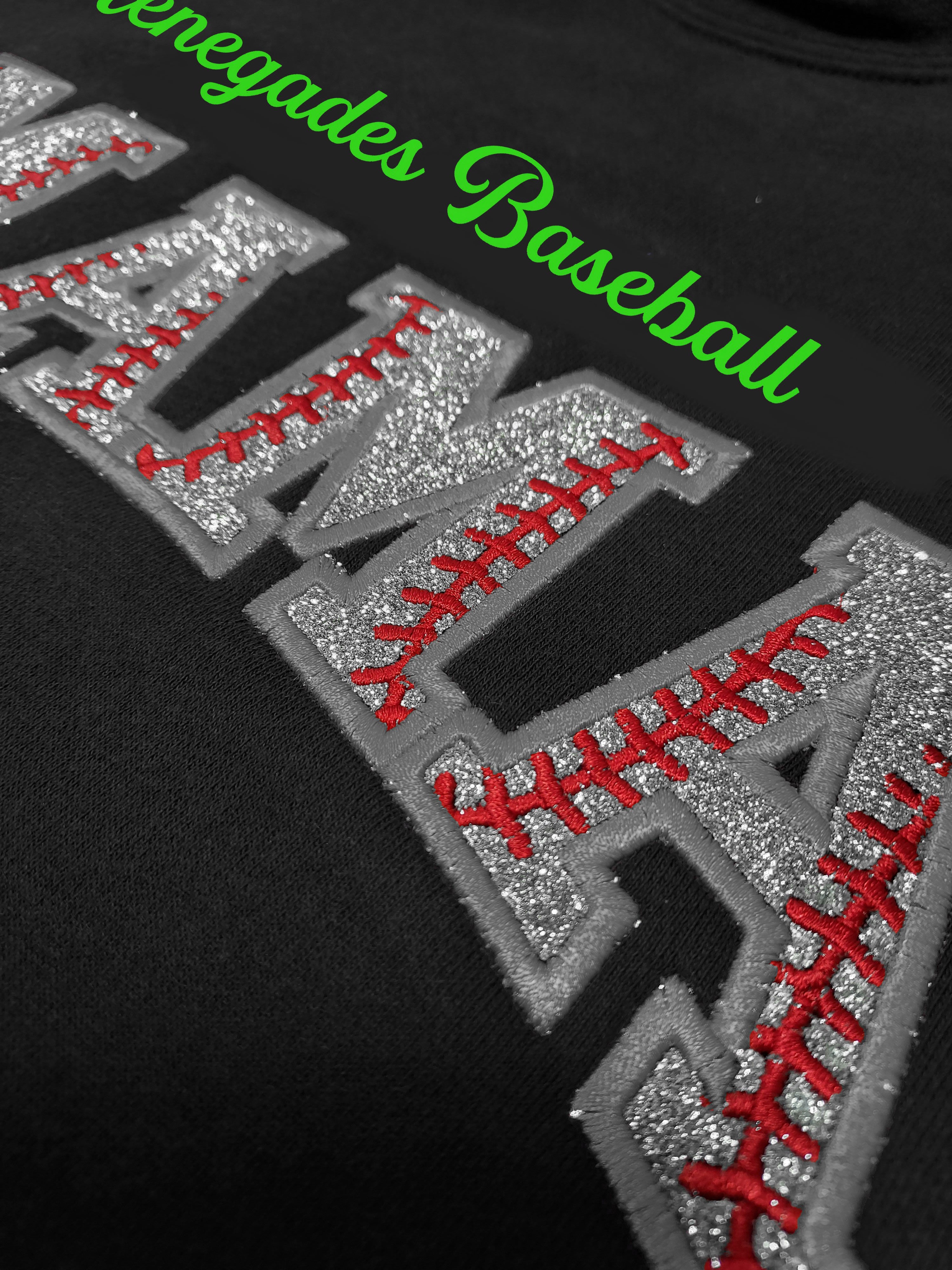 Renegades Baseball MAMA Glitter Unisex Santa Cruz Pocket Sweatshirt