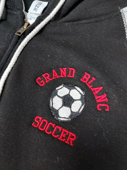 Grand Blanc Soccer Adult Colorblock Full Zip Hood