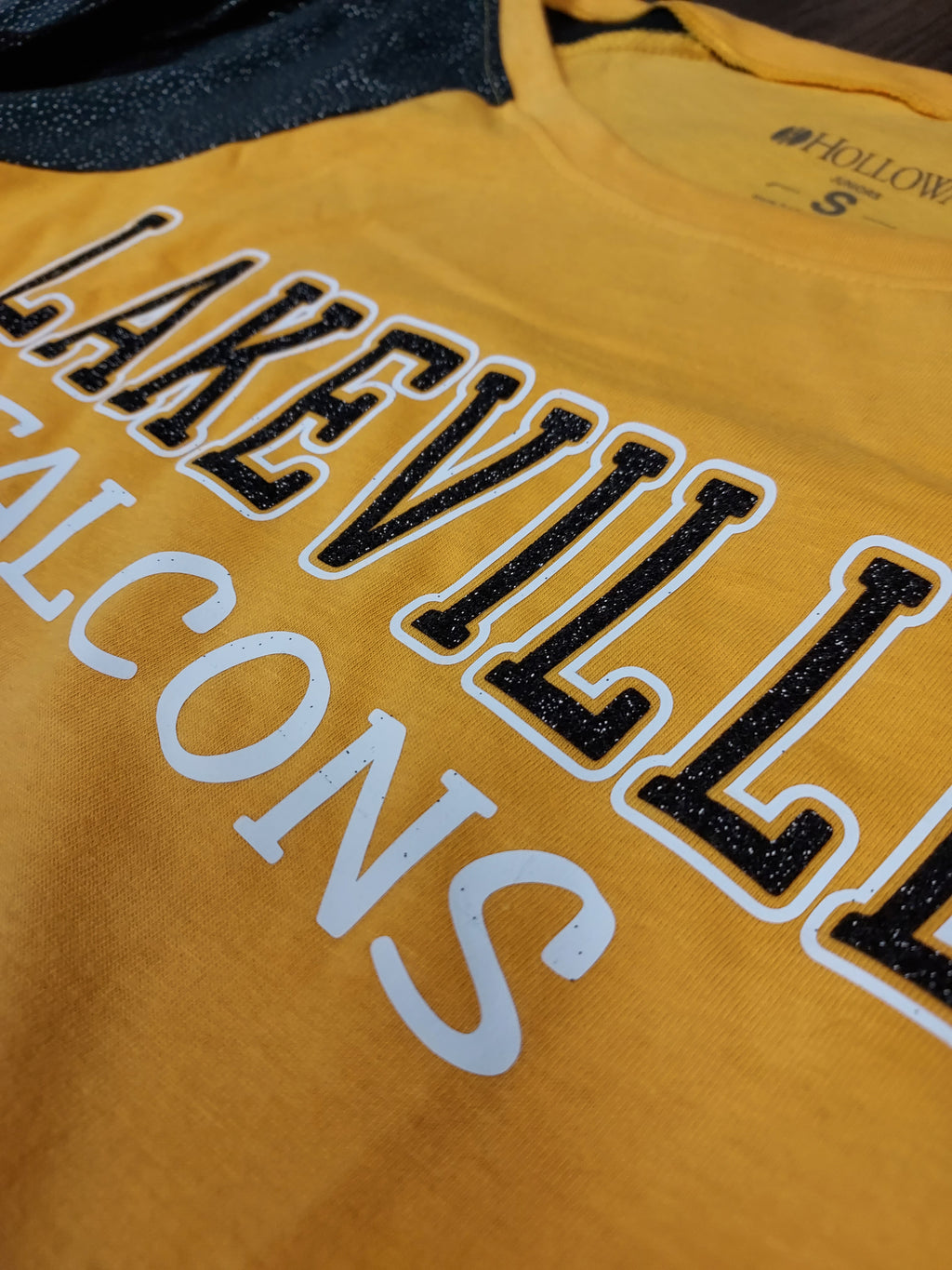 Lakeville Junior Fit Ladies Glitter 3/4 Raglan Sleeve Shirt
