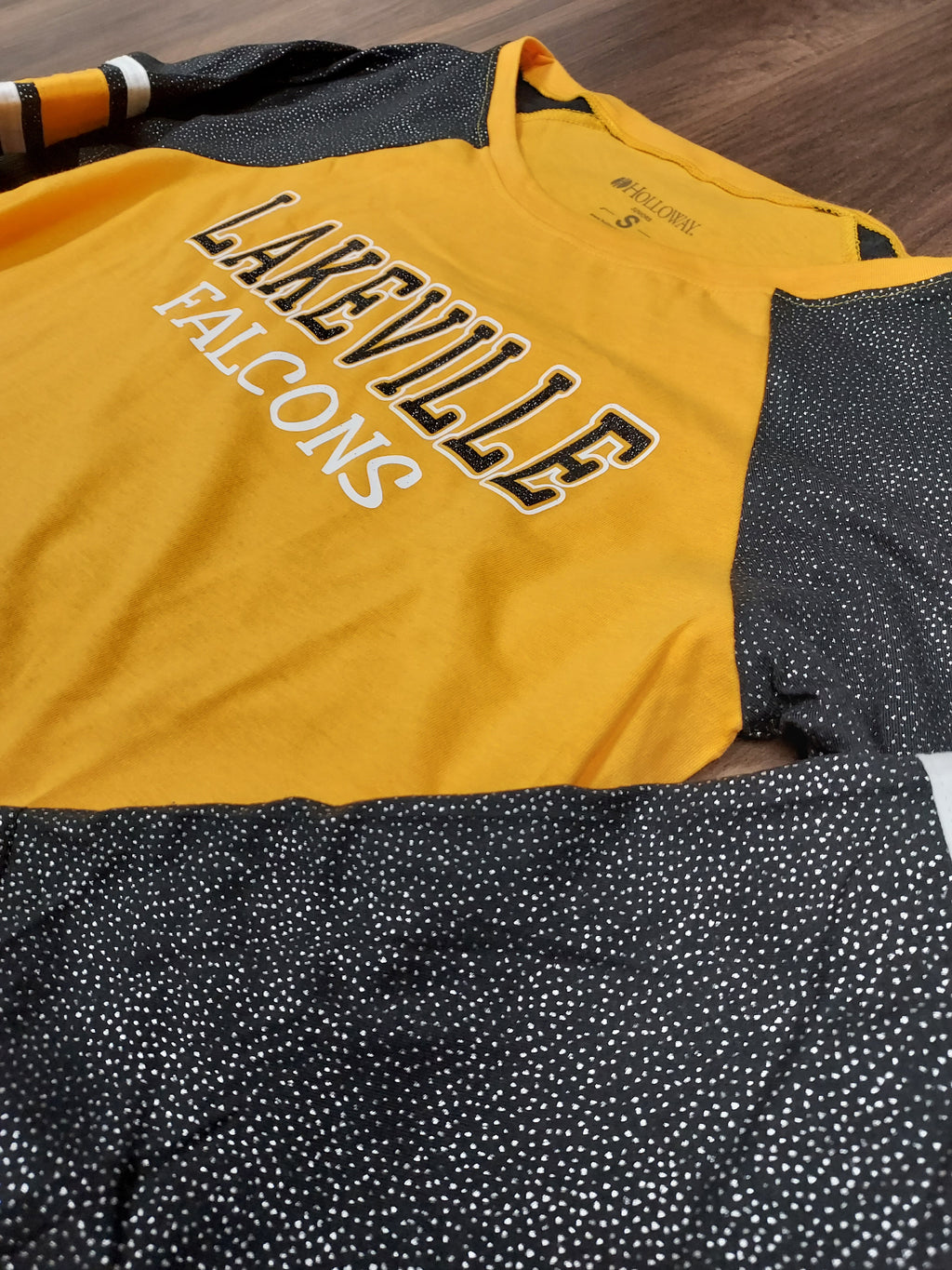 Lakeville Junior Fit Ladies Glitter 3/4 Raglan Sleeve Shirt