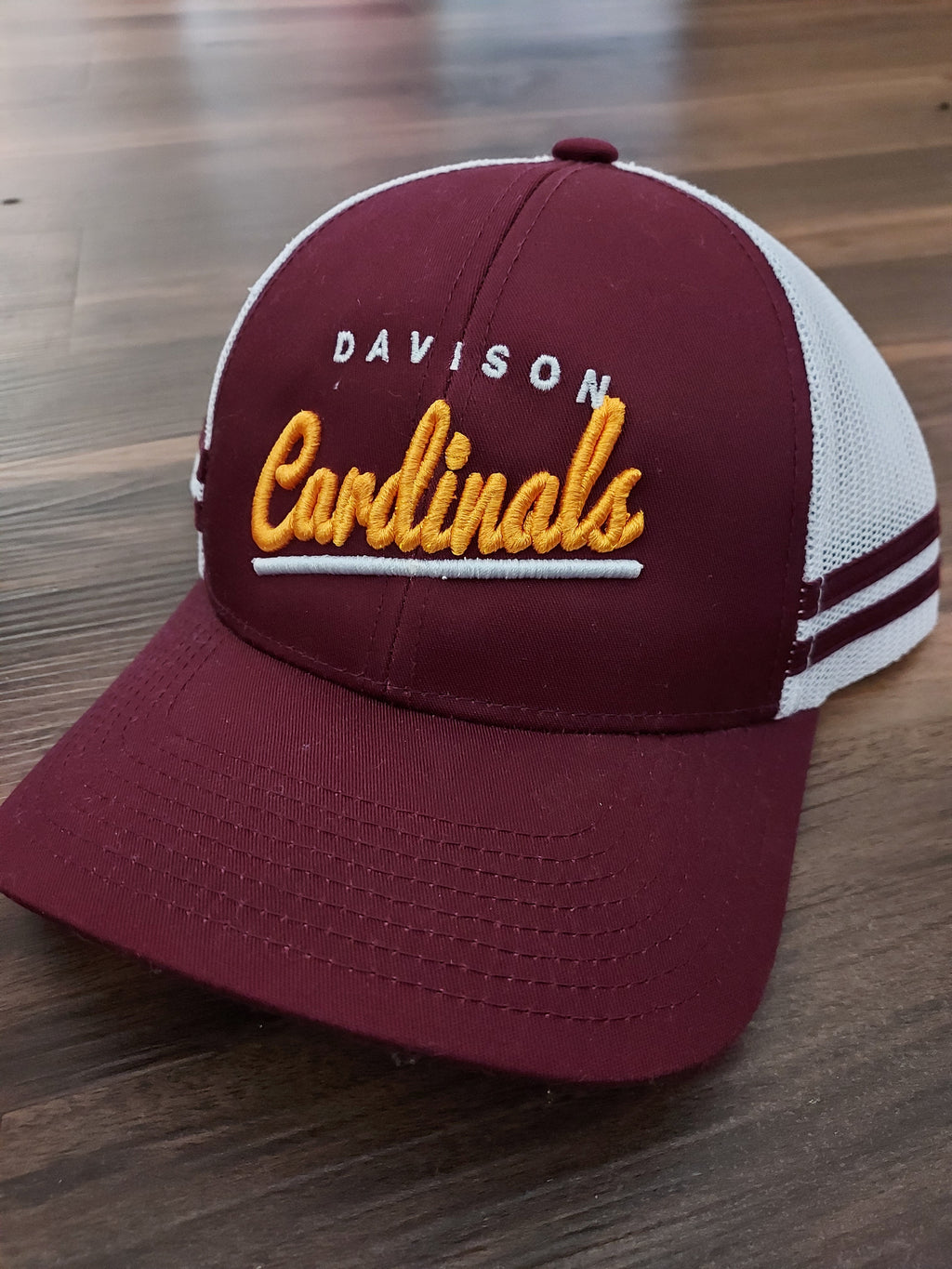 Davison Cardinals Low Profile Stripe Trucker Hat