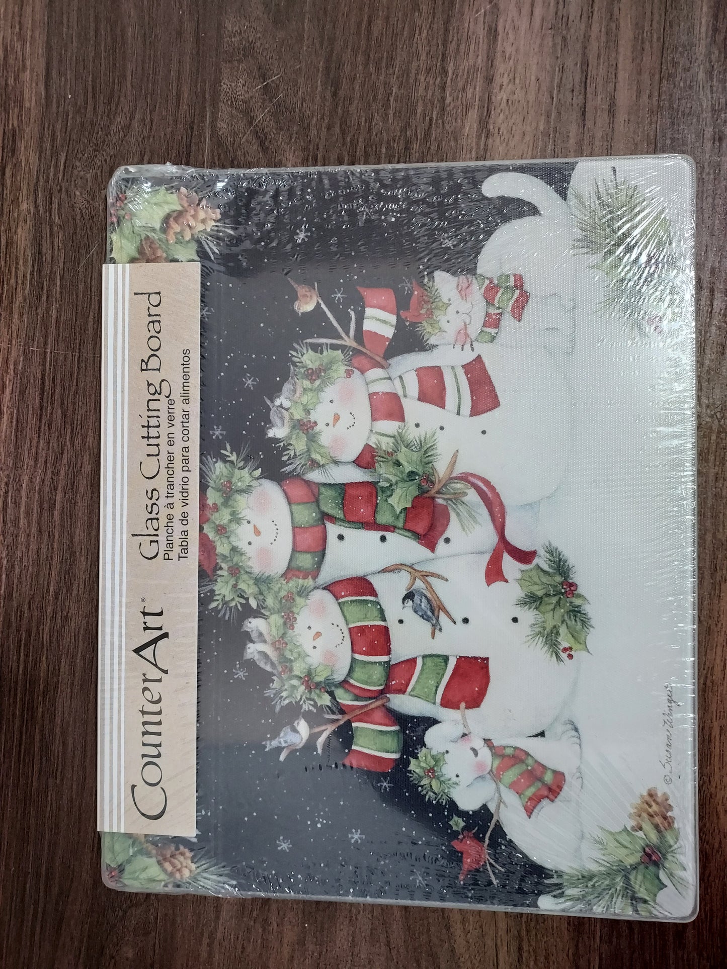 Snowman Glass Counter Saver 10″ x 8″