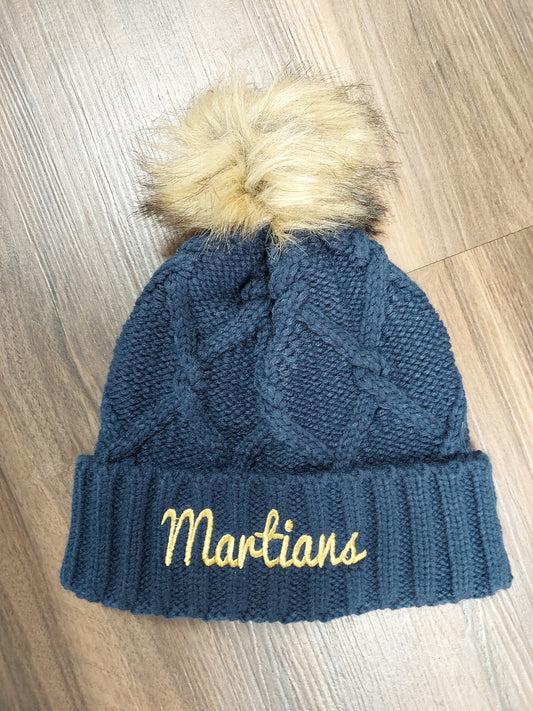 Martians Faux Fur Pom Beanie