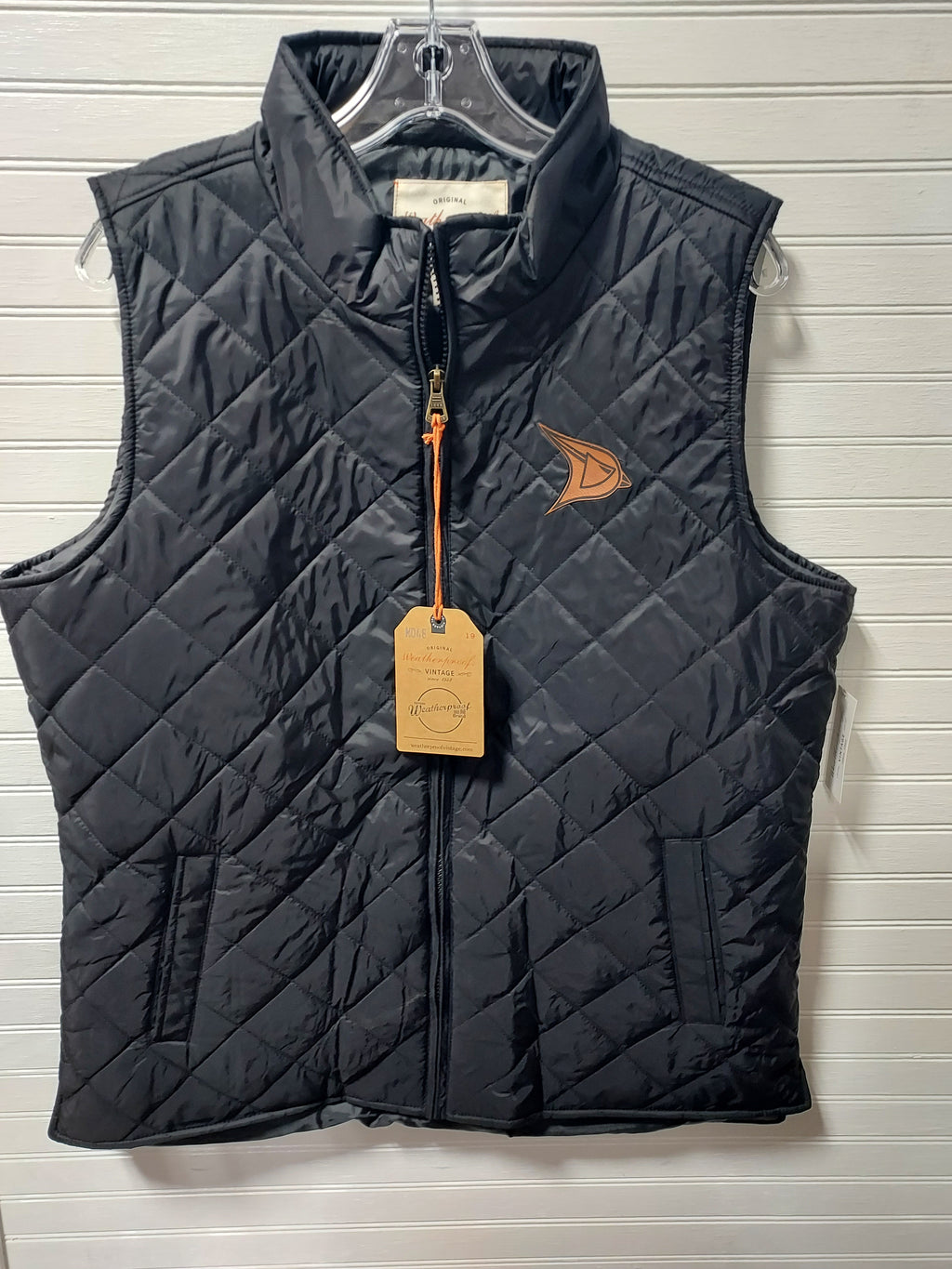 Davison Faux Leather Patch Ladies Vintage Diamond Quilted Vest