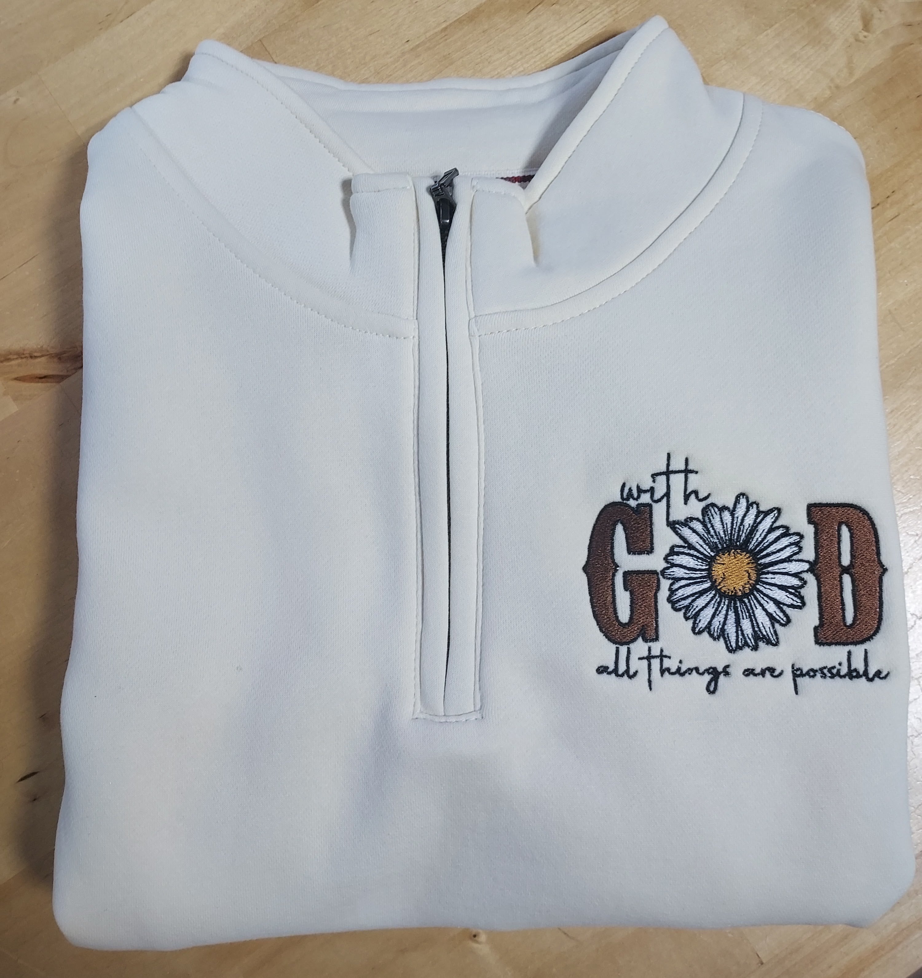 With God All Things Are Possible Ladies Rockridge 1/4 Zip