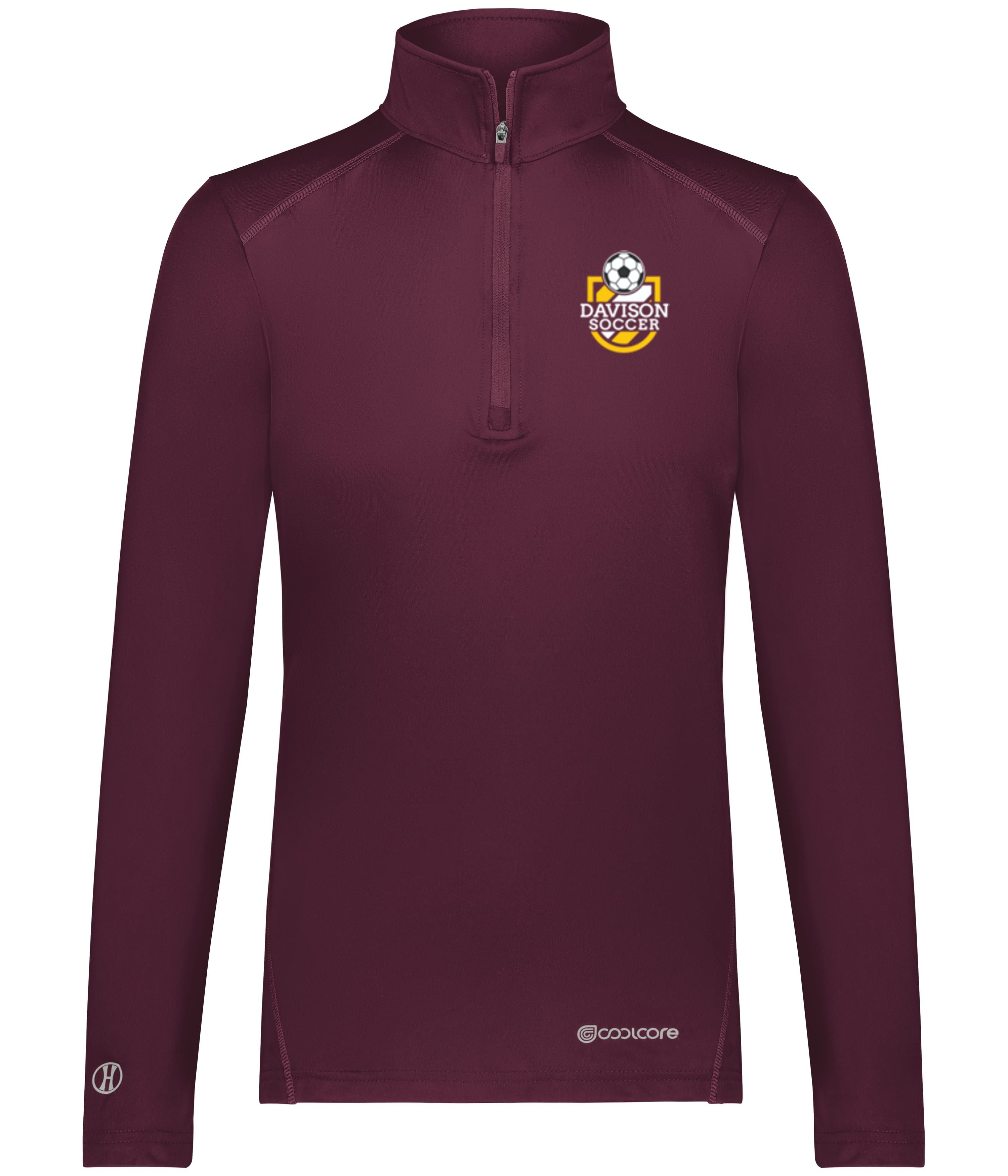 Davison Soccer Cool Core Embroidered 1/4 Zip Pullover
