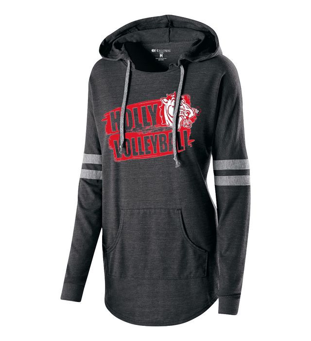 Holly Volleyball Ladies Hooded Low Key Pullover