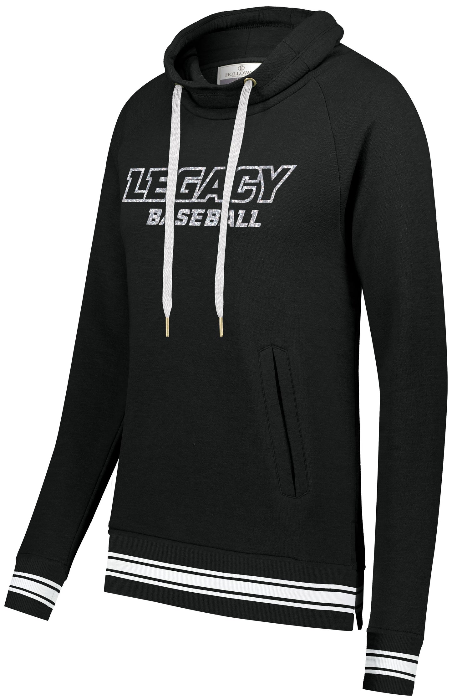 Legacy Baseball Glitter Ladies Ivy Funnel Neck Sweatshirt