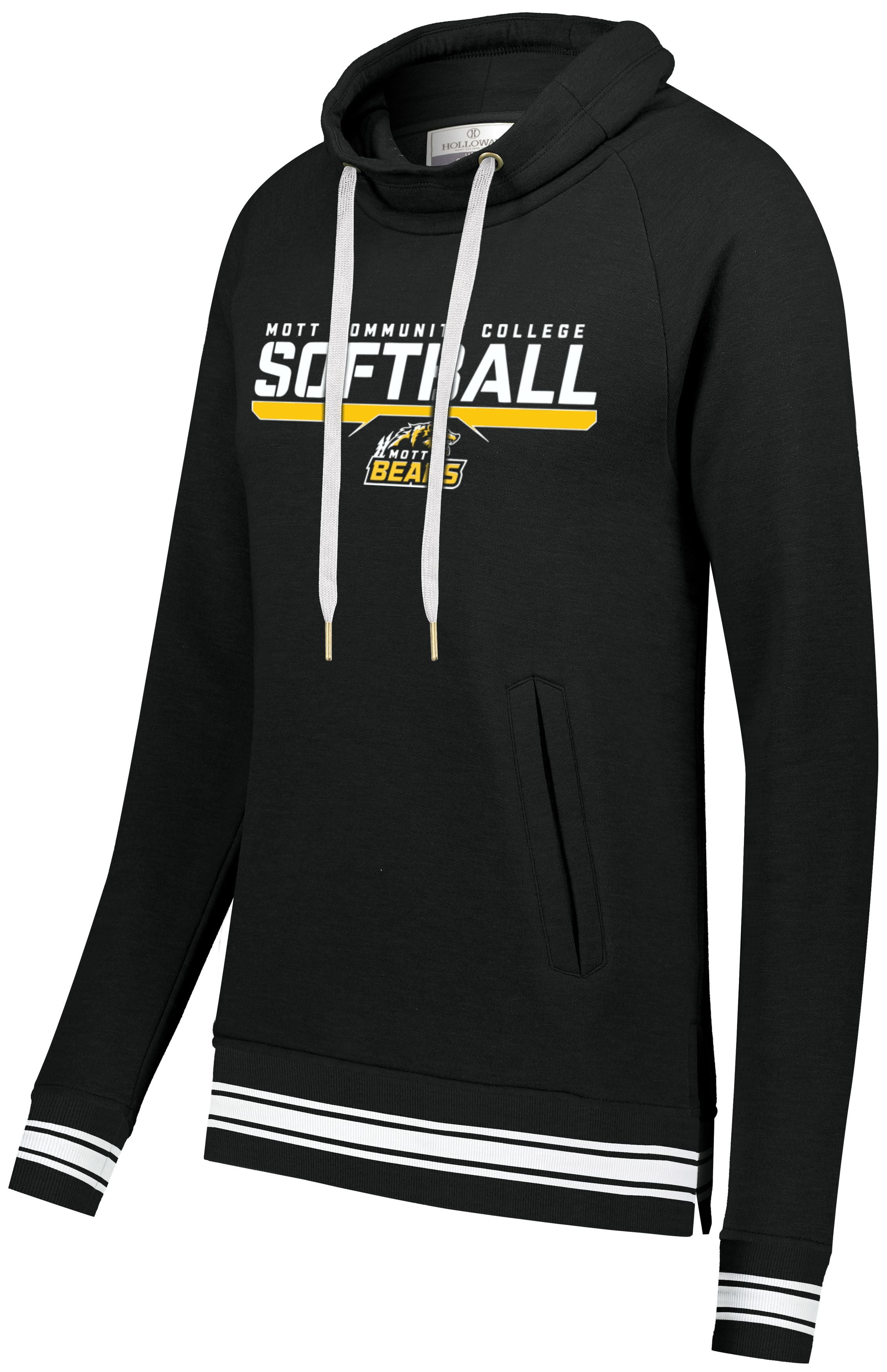 Mott CC Softball Ladies Ivy Funnel Neck Sweatshirt