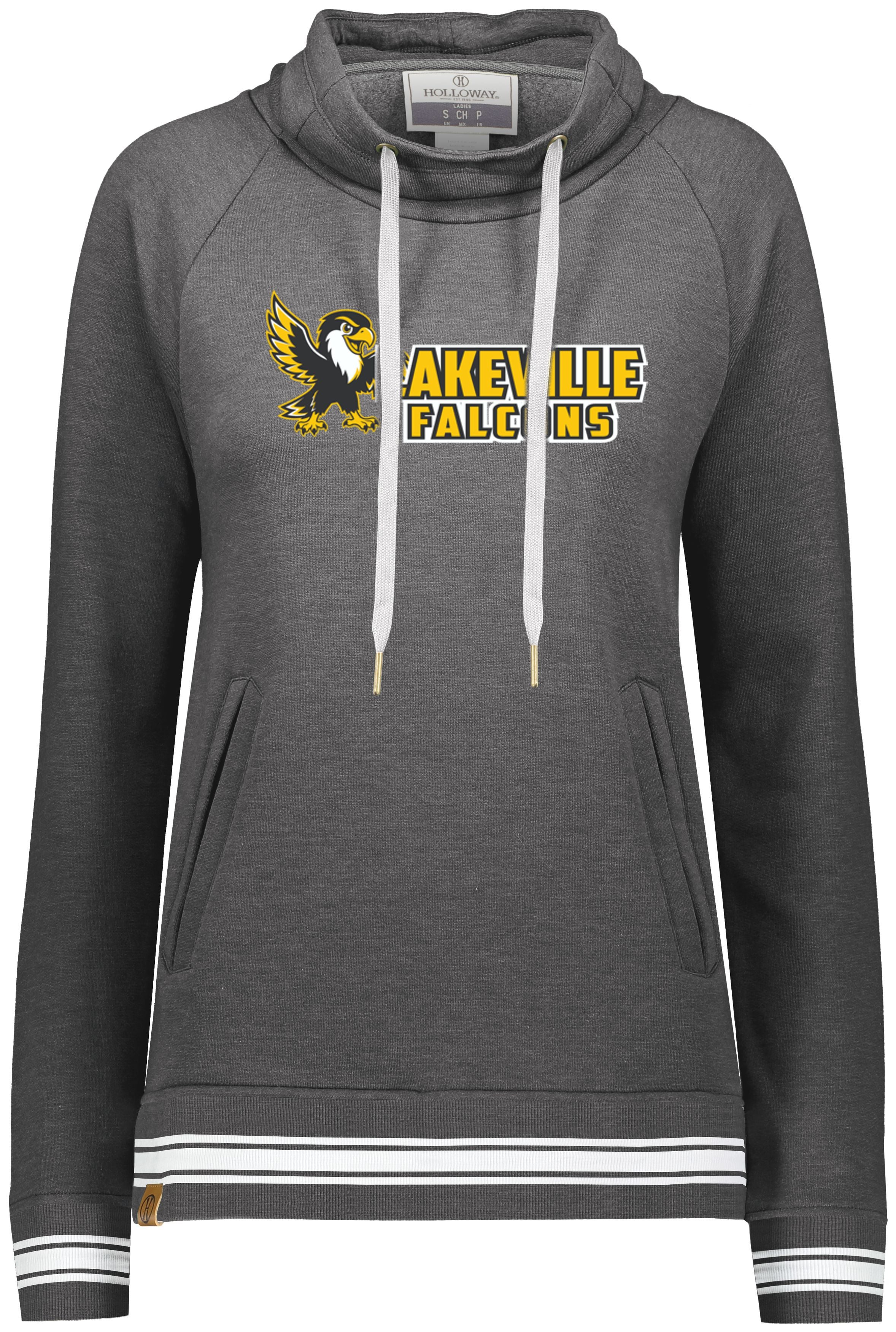 Lakeville Cartoon Falcons Ladies Ivy Funnel Neck Sweatshirt