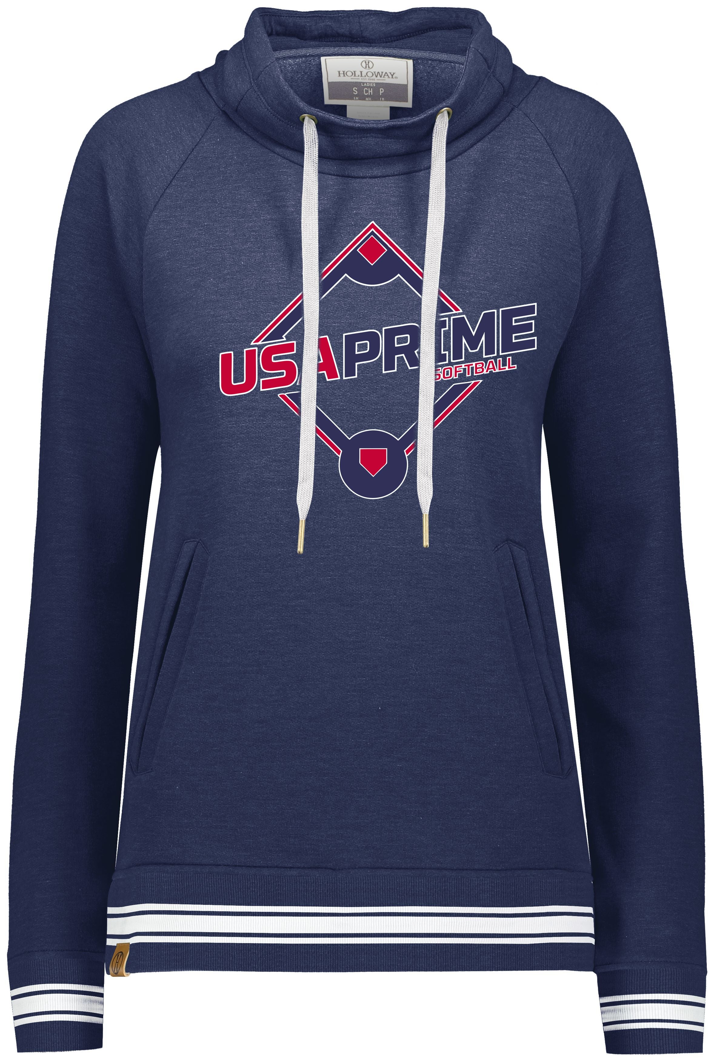 USA Prime Softball Ladies Ivy Funnel Neck Sweatshirt