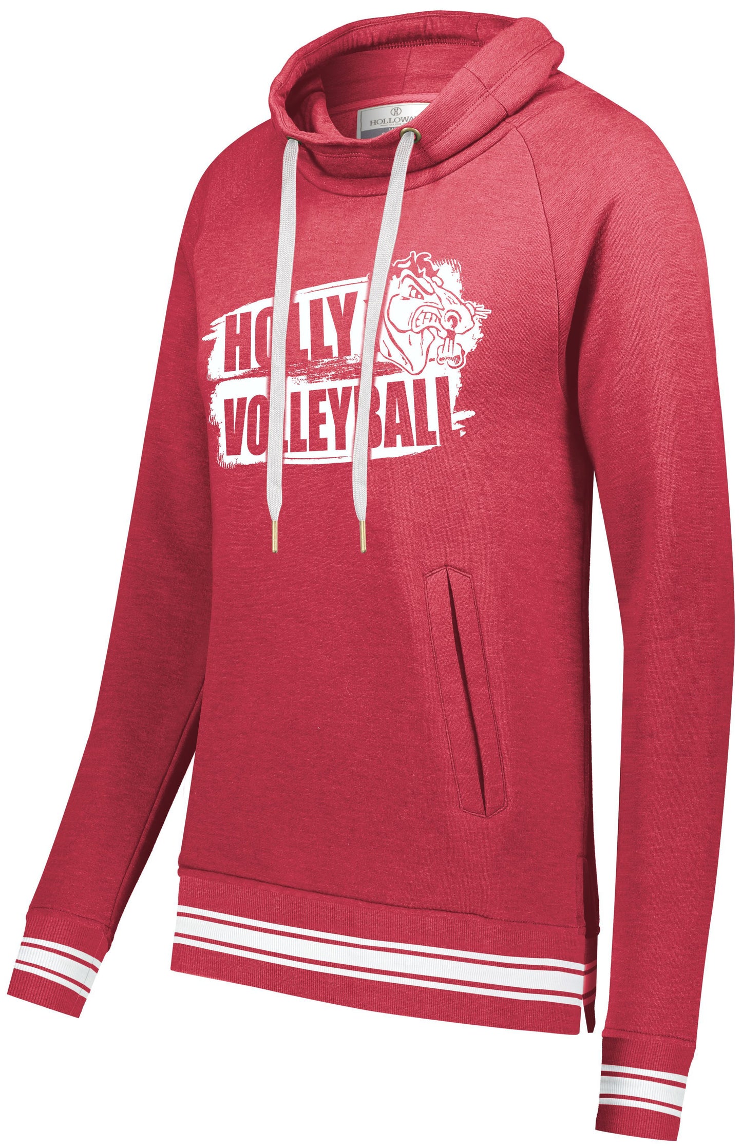 Holly Volleyball Ladies Ivy Funnel Neck Sweatshirt