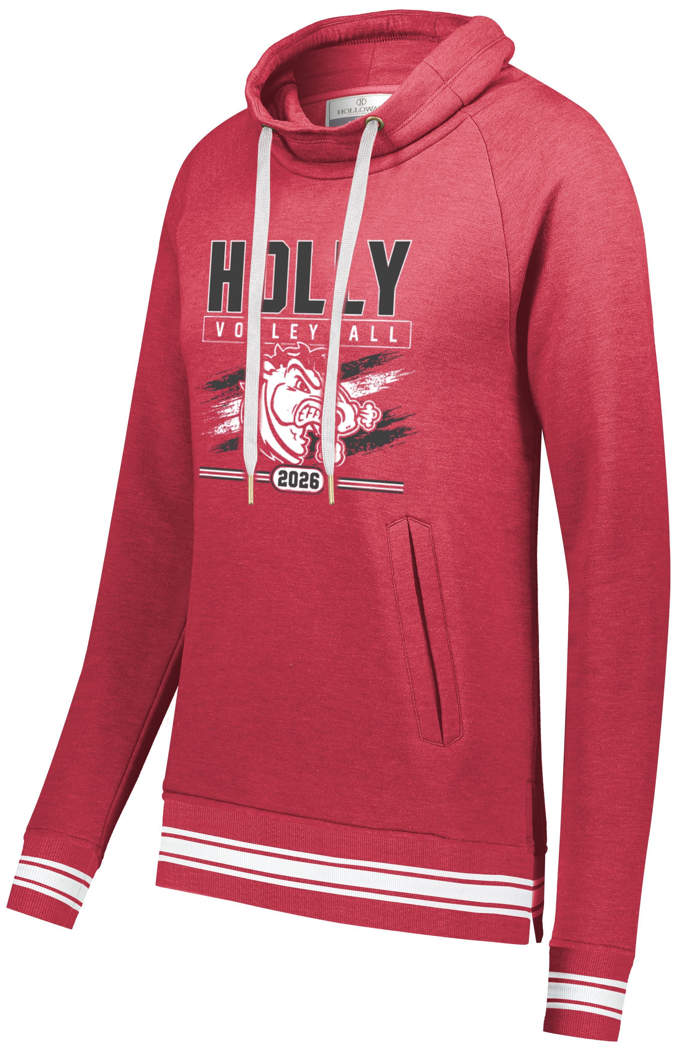 Holly Volleyball Ladies Ivy Funnel Neck Sweatshirt
