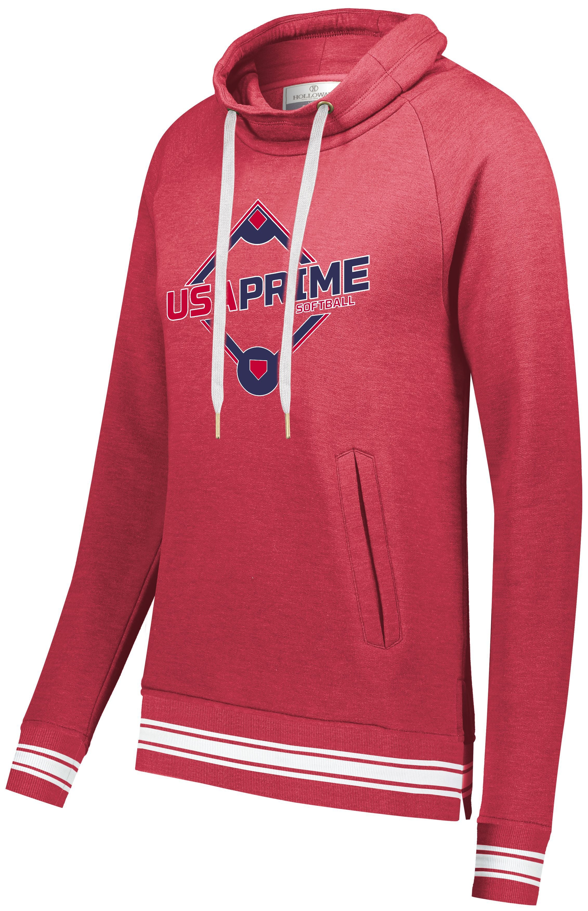 USA Prime Softball Ladies Ivy Funnel Neck Sweatshirt