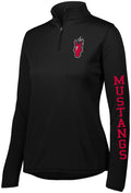 Mustangs Ladies Attain 1/4 Zip Performance Lightweight Pullover