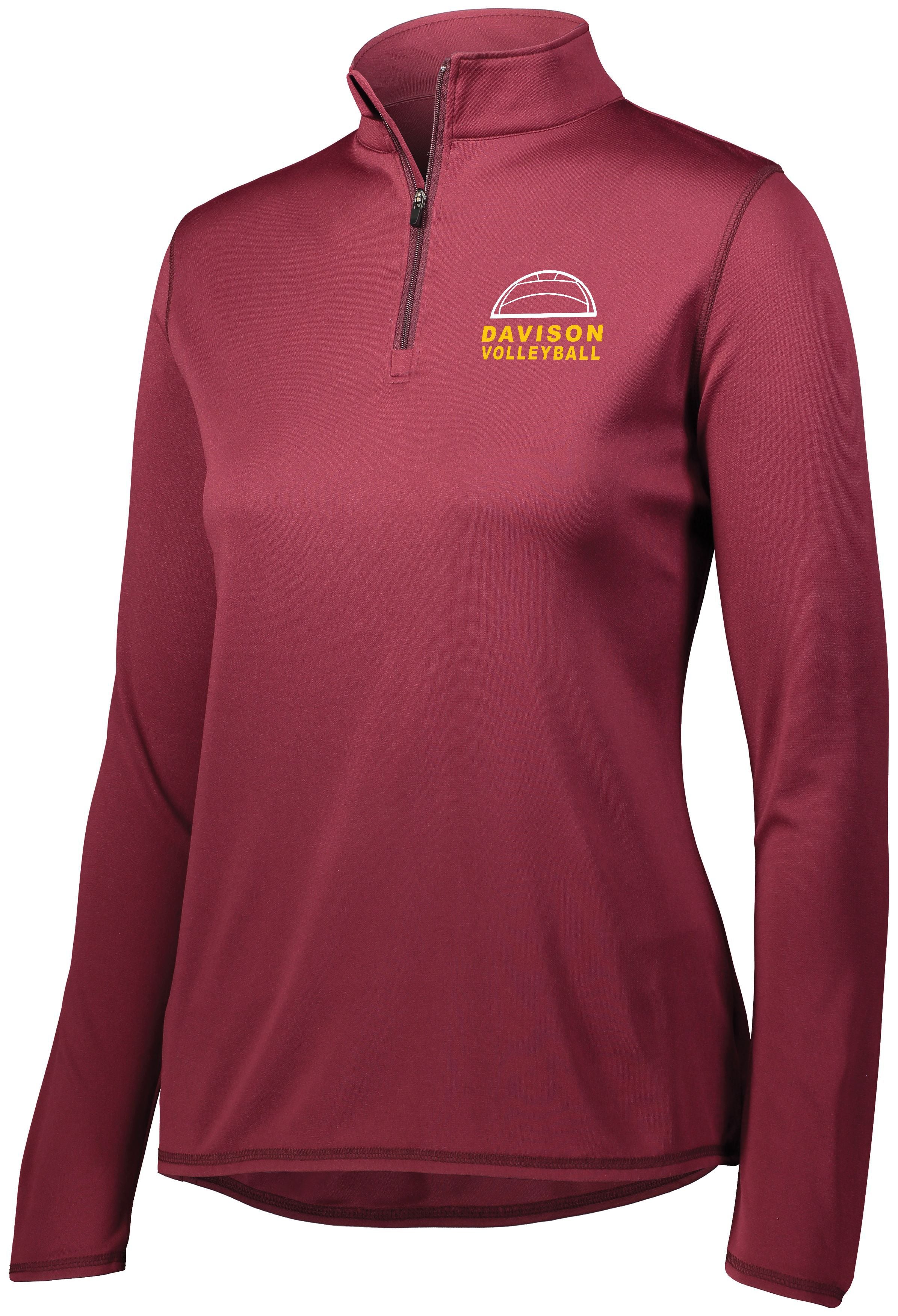Davison Volleyball Ladies Attain 1/4 Zip Performance Lightweight Pullover