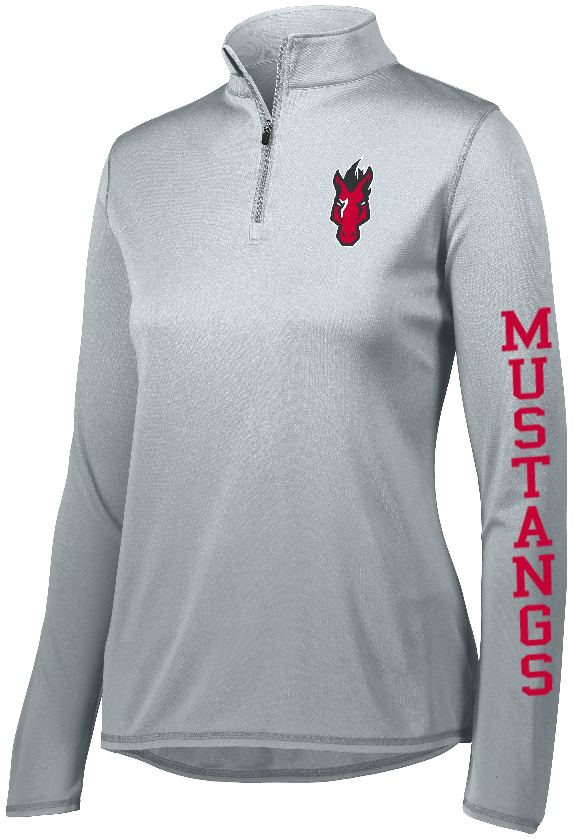 Mustangs Ladies Attain 1/4 Zip Performance Lightweight Pullover