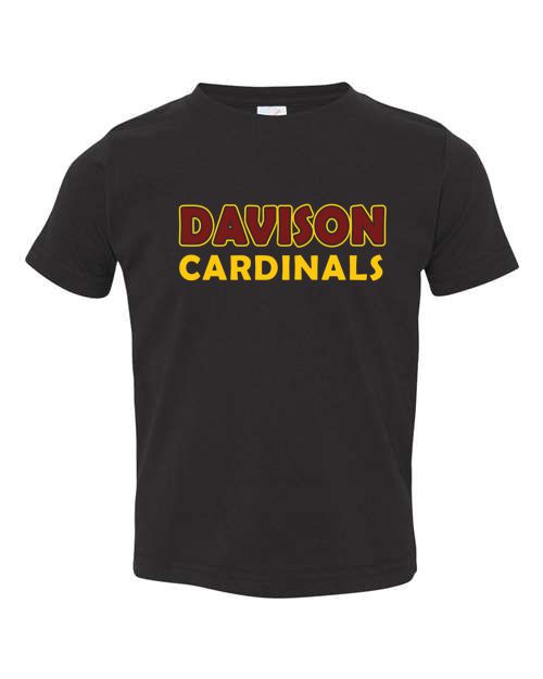 Davison Cardinals Bubble Font Tee