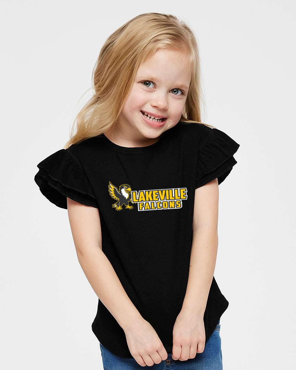 Lakeville Cartoon Falcons Toddler Flutter Sleeve Tee