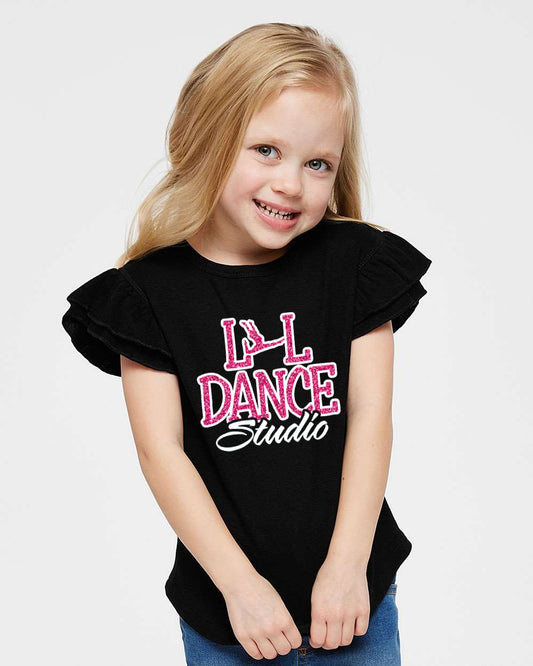 L&L Dance Toddler Glitter Flutter Sleeve Tee