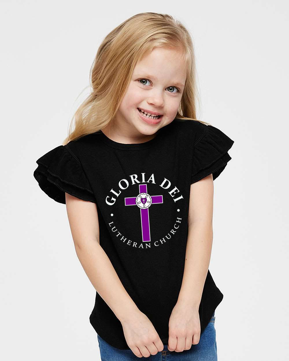 Gloria Dei Lutheran Church Toddler Flutter Sleeve Tee