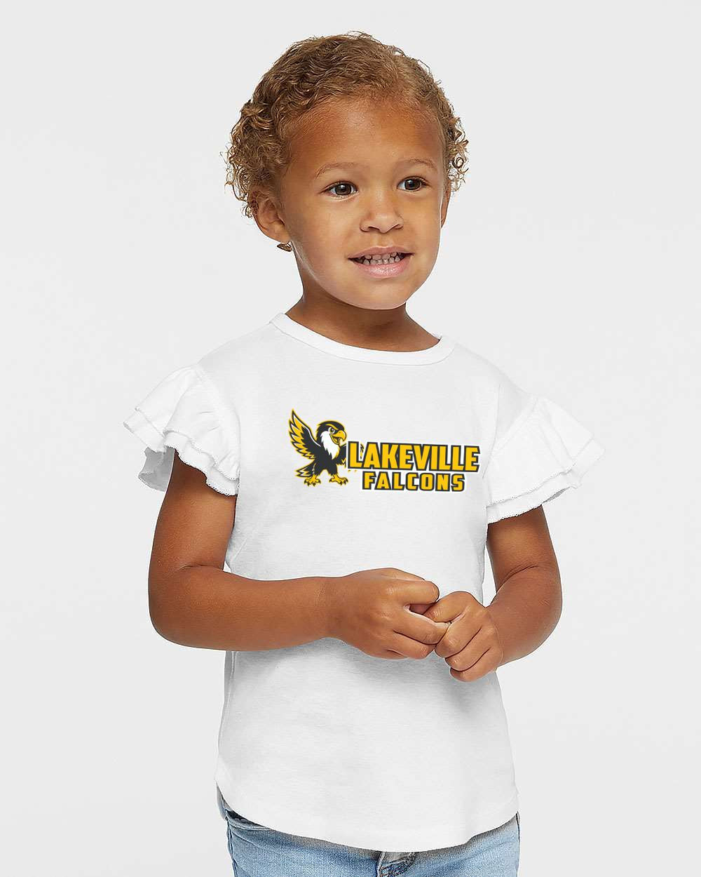 Lakeville Cartoon Falcons Toddler Flutter Sleeve Tee