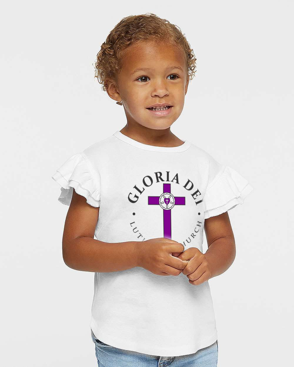 Gloria Dei Lutheran Church Toddler Flutter Sleeve Tee