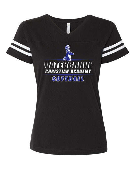 Waterbrook Softball Ladies Fine Jersey Stripe Tee