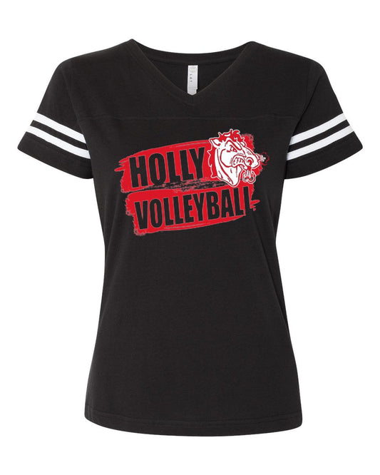 Holly Volleyball Short Sleeve Stripe Jersey Tee