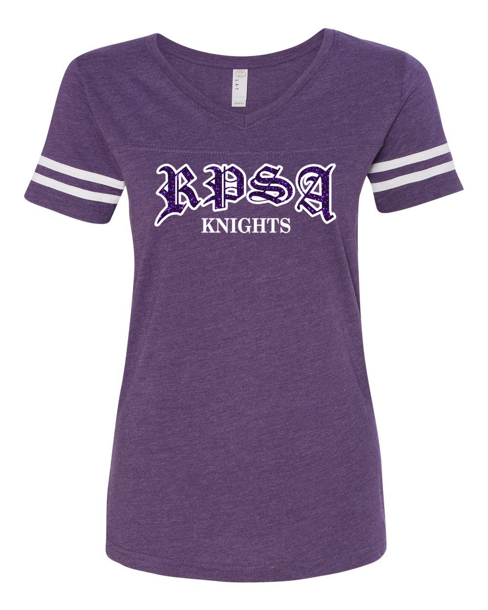 RPSA Glitter Ladies Short Sleeve Stripe Jersey Tee