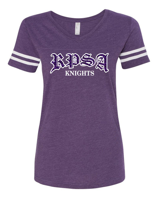 RPSA Glitter Ladies Short Sleeve Stripe Jersey Tee