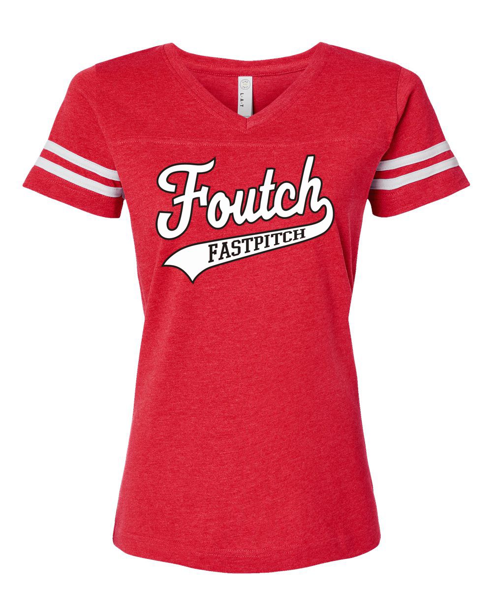 Foutch Fastpitch Ladies Short Sleeve Stripe Jersey Tee