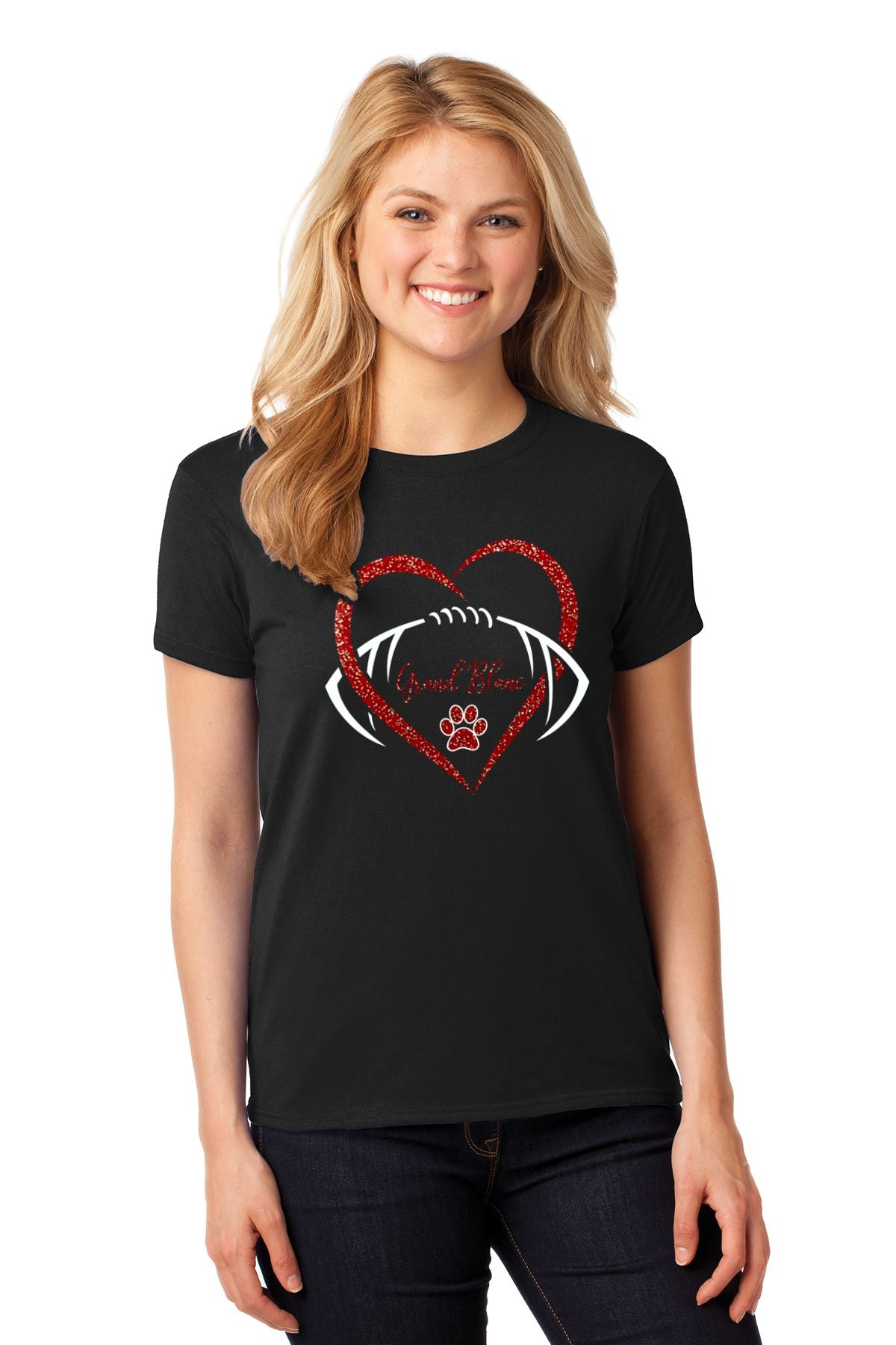 Grand Blanc Football Glitter T-shirt