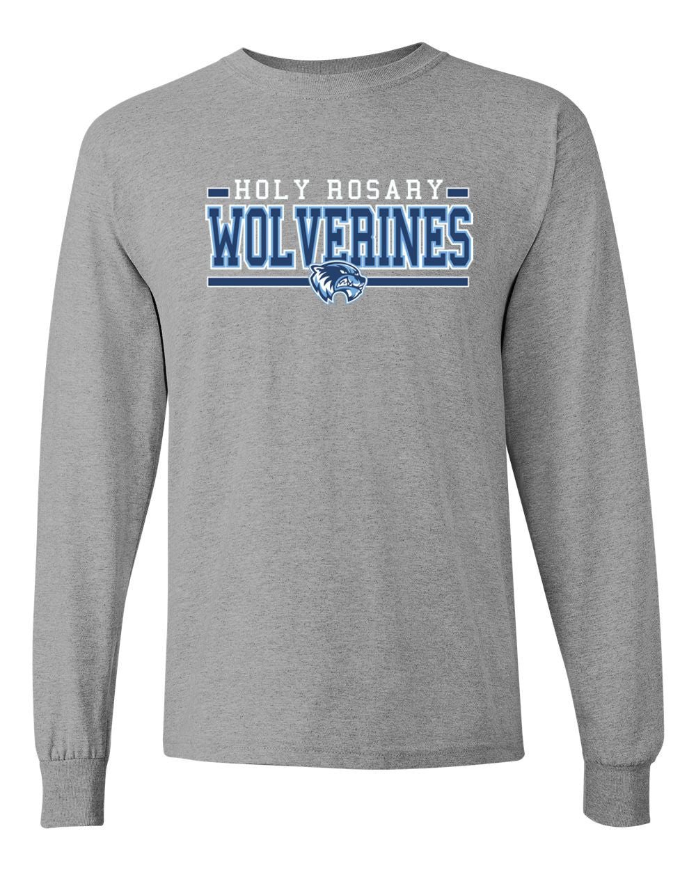 Holy Rosary Grey Basic Long Sleeve
