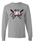 Mott CC Baseball Script Glitter Basic Long Sleeve