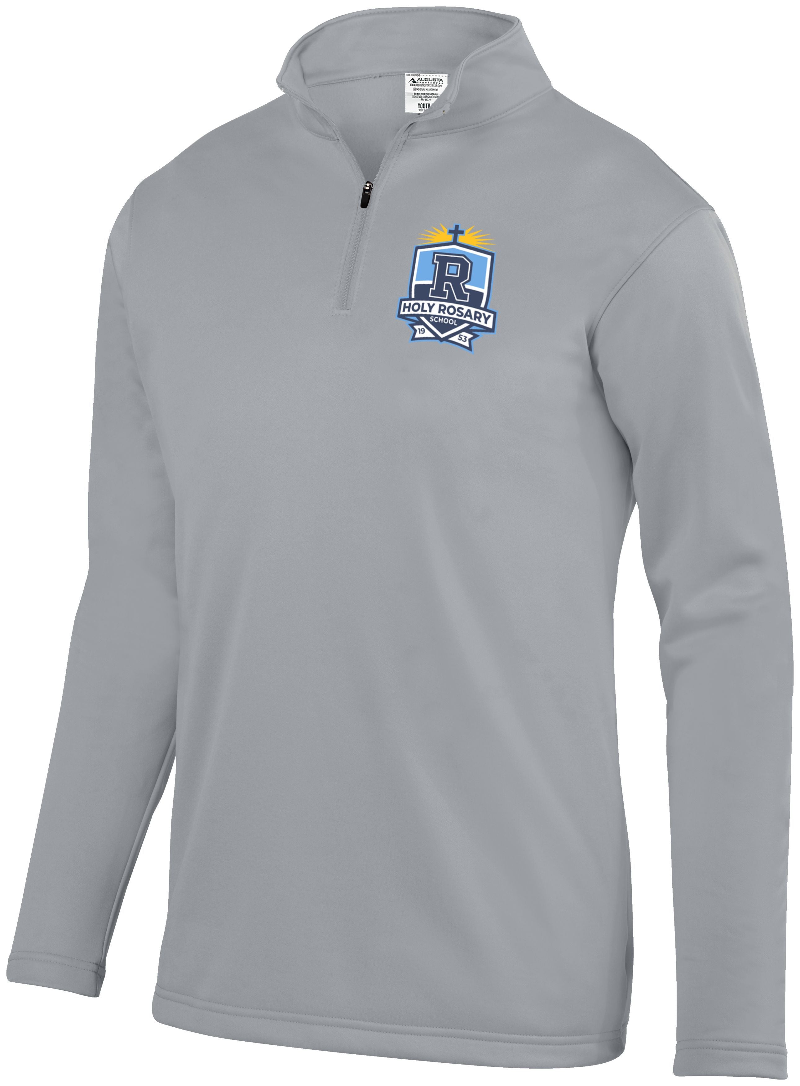 Holy Rosary Grey Wicking Fleece Embroidered Quarter Zip