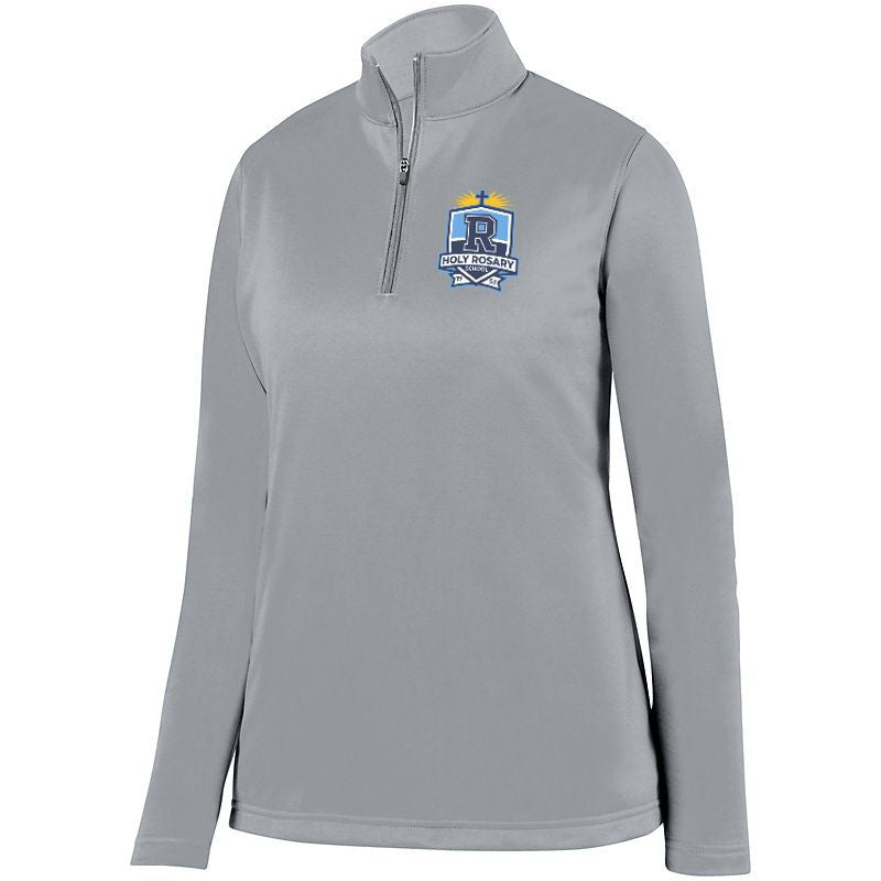 Holy Rosary Grey Wicking Fleece Embroidered Quarter Zip