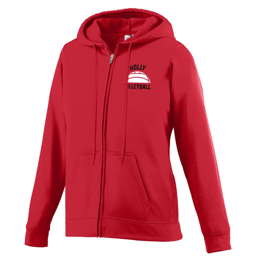 Holly Volleyball Ladies Full Zip Wicking Hooded Jacket