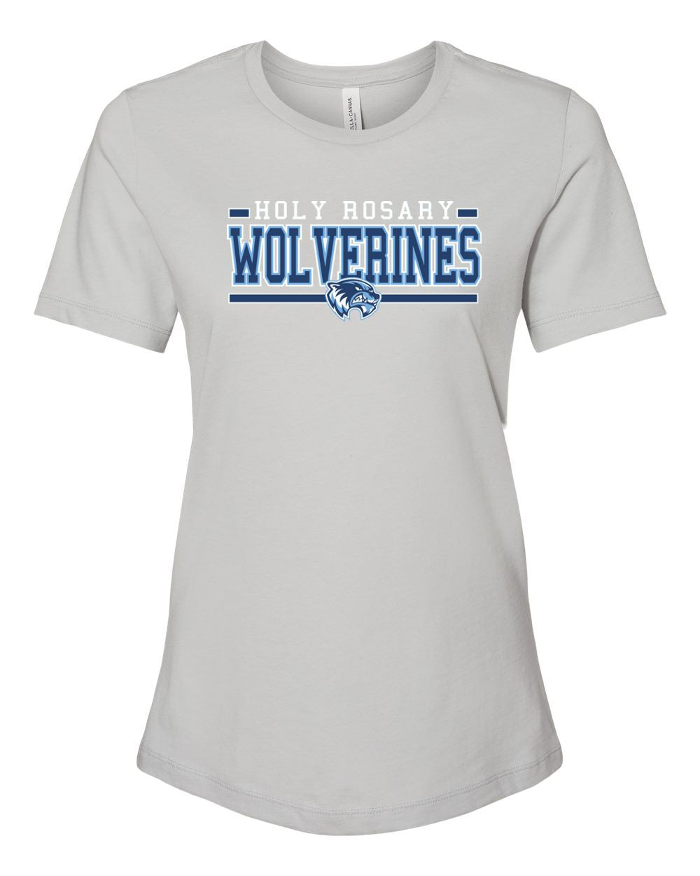 Holy Rosary Grey Bella Canvas Women’s Relaxed Jersey Tee