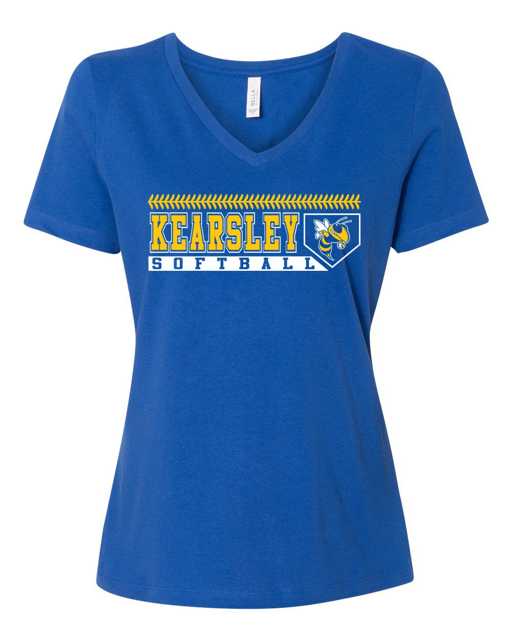 Kearsley Softball Ladies Large Relaxed Jersey V-Neck Tee