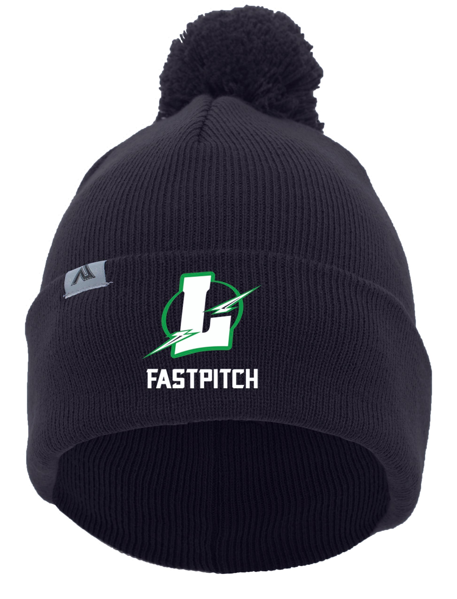 Lapeer Fastpitch Knit Fold Over Pom-Pom Beanie