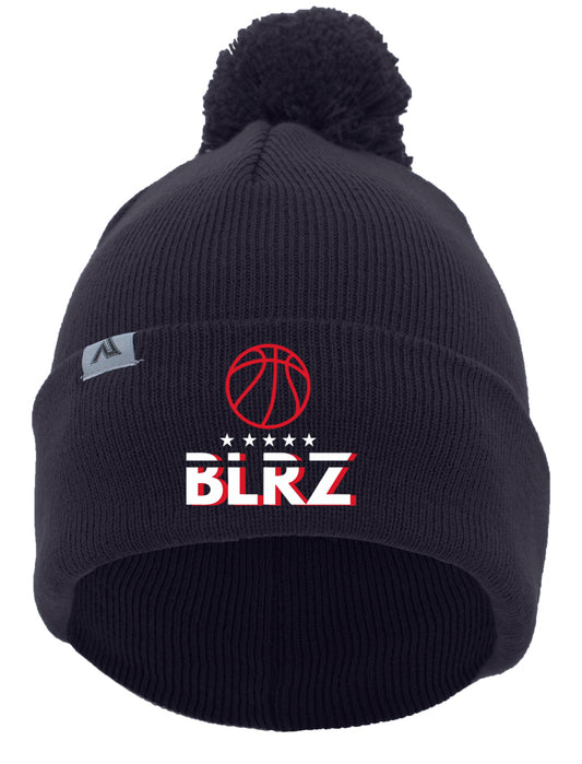 Davison BLRZ Knit Fold Over Pom-Pom Beanie